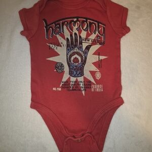 Lucky Brand Red Graphic Baby Bodysuit